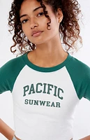 PacSun White & Pacific Sunwear Arch Raglan T-Shirt