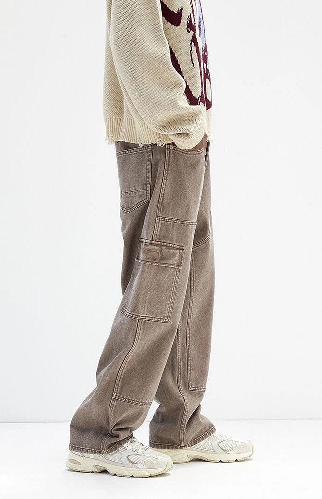 PacSun Washed Brown Baggy Carpenter Jeans