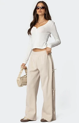 Edikted Claudette Baggy Ribbon Sweatpants