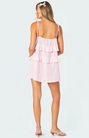 Edikted Dorothia Sheer Linen Look Mini Dress