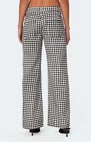 Edikted Gingham Printed Low Rise Pants