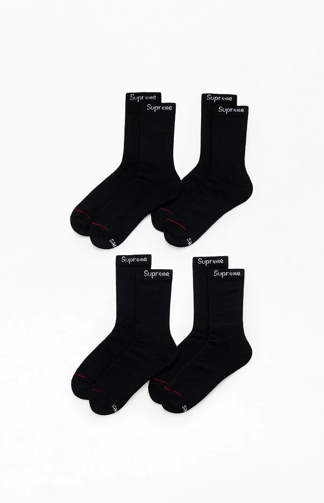 Supreme x Hanes 4 Pack Crew Socks