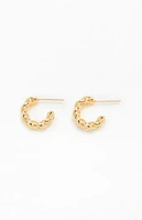 LA Hearts 14K Gold Plated Braided Hoop Earrings