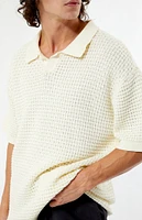 Open Knit Polo Shirt