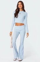 Edikted Coffee Break Ribbed Long Sleeve Top