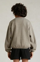 Kids Fear of God Essentials Heather Grey Crew Neck Sweatshirt