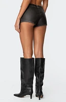 Edikted Blaise Faux Leather Micro Shorts