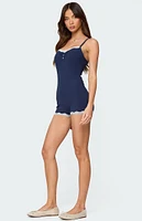 Edikted Juni Henley Ribbed Romper