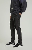 Pacsun Stacked Skinny Black Destroyed Jeans