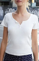 John Galt White Zelly Short Sleeve Top