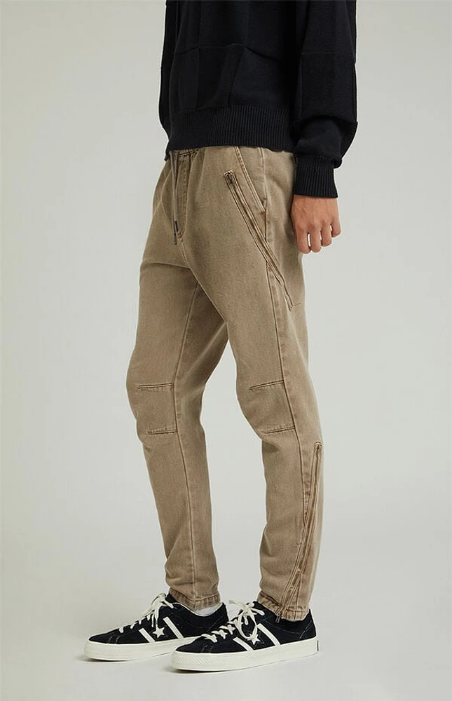 Pacsun Brown Zipper Slim Cargo Pants