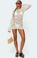 Edikted Manuela Distressed Knit Mini Dress