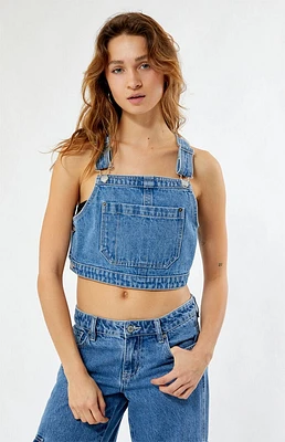 Obey Cropped Overall Denim Top