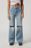 PacSun Light Indigo Ripped High Waisted Girlfriend Jeans