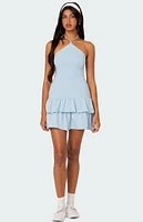 Edikted Dorit Ruffled Halter Mini Dress