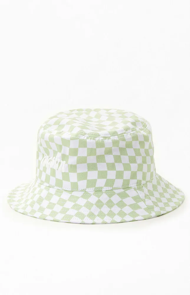Green Checker Bucket Hat