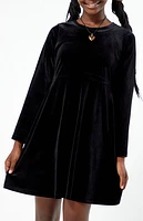 Pacsun Kids Velvet Long Sleeve Mini Dress