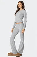 Edikted Sab Fold Over Waffle Knit Pants