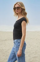 John Galt Black Larissa Lace Top