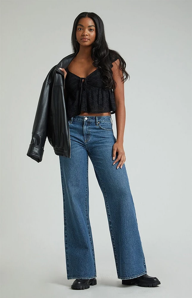 PacSun Lena Dark Indigo Low Rise Super Baggy Jeans