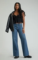 PacSun Lena Dark Indigo Low Rise Super Baggy Jeans