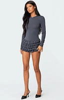 Edikted Lucile Long Sleeved Ruffle Romper