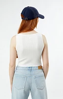 LA Hearts Pointelle Bow Tank Top