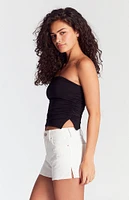 PacSun White Ripped High Waisted Denim Festival Shorts
