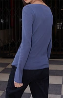 John Galt Navy Wynn Basic Long Sleeve Top