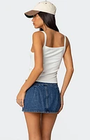 Edikted Harpa Gingham Bow Tank Top