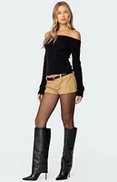 Edikted Shane Faux Suede Micro Shorts