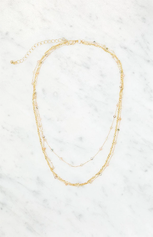 LA Hearts Stone Layer Necklace