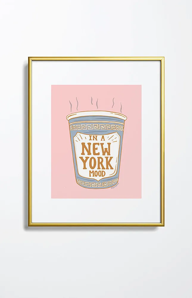 Deny Designs New York Mood Metal Framed Art Print Gold 18" x 24"