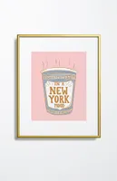 New York Mood Metal Framed Art Print Gold 18" x 24"