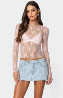 Edikted Lise Sheer Lace Top