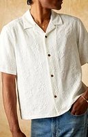 Pacsun White Bloom Oversized Camp Shirt