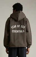 Fear of God Essentials Brown Textured Nylon Hooded Jacket