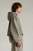 Fear of God Essentials Dust Heather Grey Nylon Fleece Hooded Sweatshirt