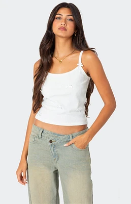 Edikted Emilia Ribbed Bow Tank Top