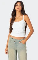 Edikted Emilia Ribbed Bow Tank Top