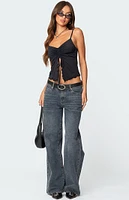 Edikted Landon Drawstring Split Front Top