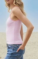John Galt Pink Striped Skylar Tank Top