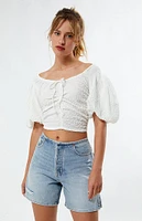 CIRCUS NY Baeley Gardenia Ruched Top