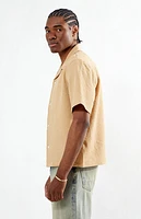 Pacsun Tan Bloom Oversized Camp Shirt