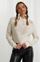 Beverly and Beck Lovely Heart Mock Neck Sweater