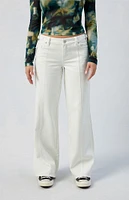 PacSun White Paneled Low Rise Baggy Jeans