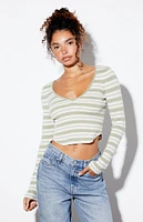 LA Hearts Woodland V-Neck Sweater
