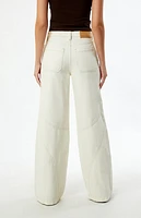 Pacsun Jessie Off White Cowboy High Waisted Baggy Jeans