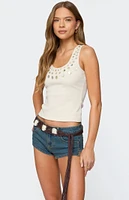 Edikted Shell Button Scoop Tank Top