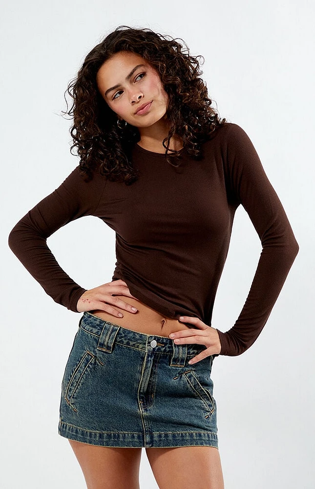 PS Basics by Pacsun Queen Long Sleeve Cropped T-Shirt